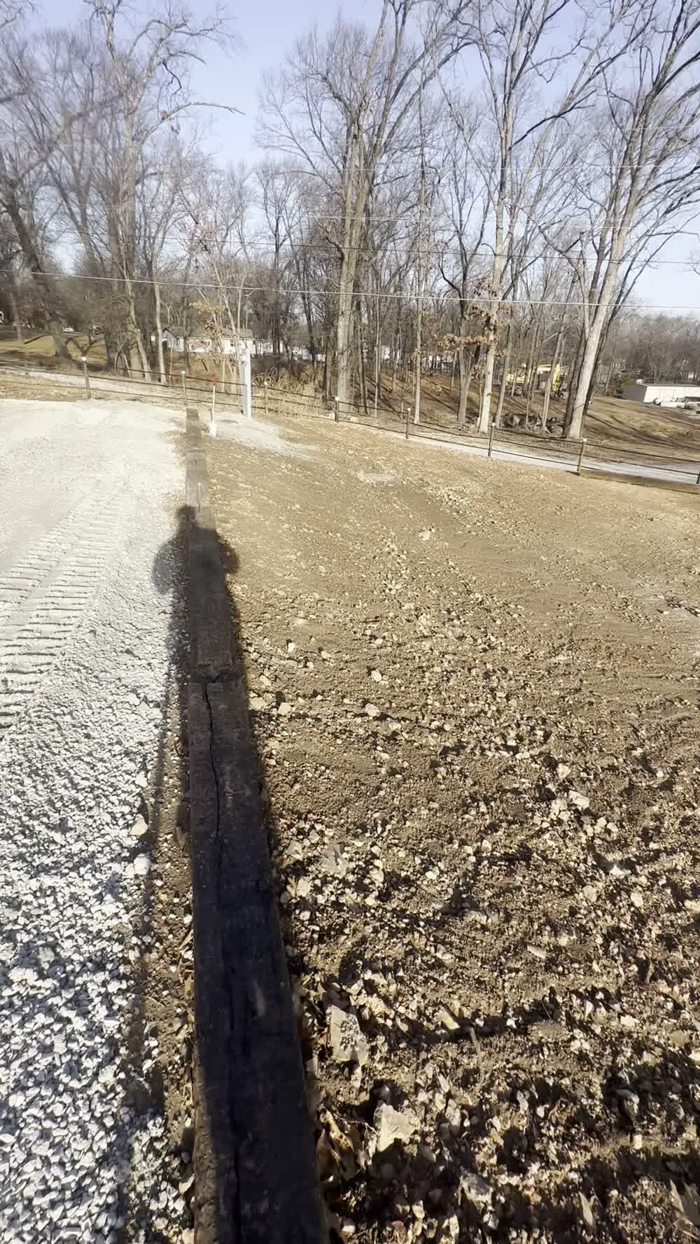 Gravel pad work at Paradise Cove RV Park